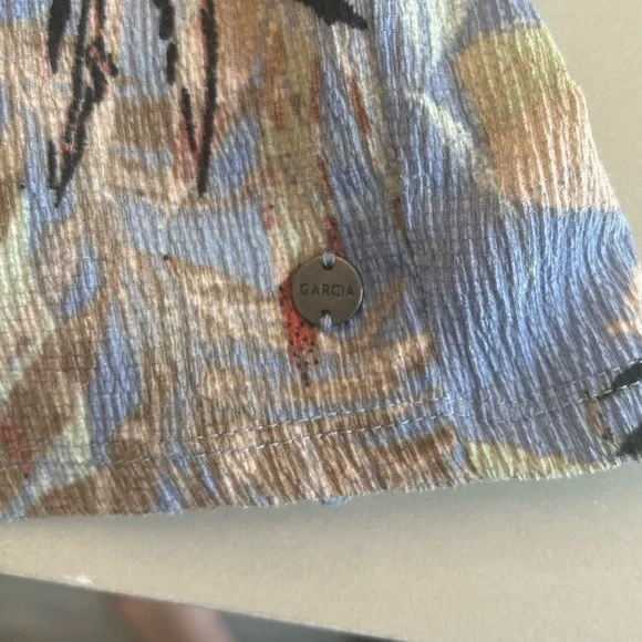 Garcia blue floral belted Romper Dress,  Size S - Picture 8 of 8